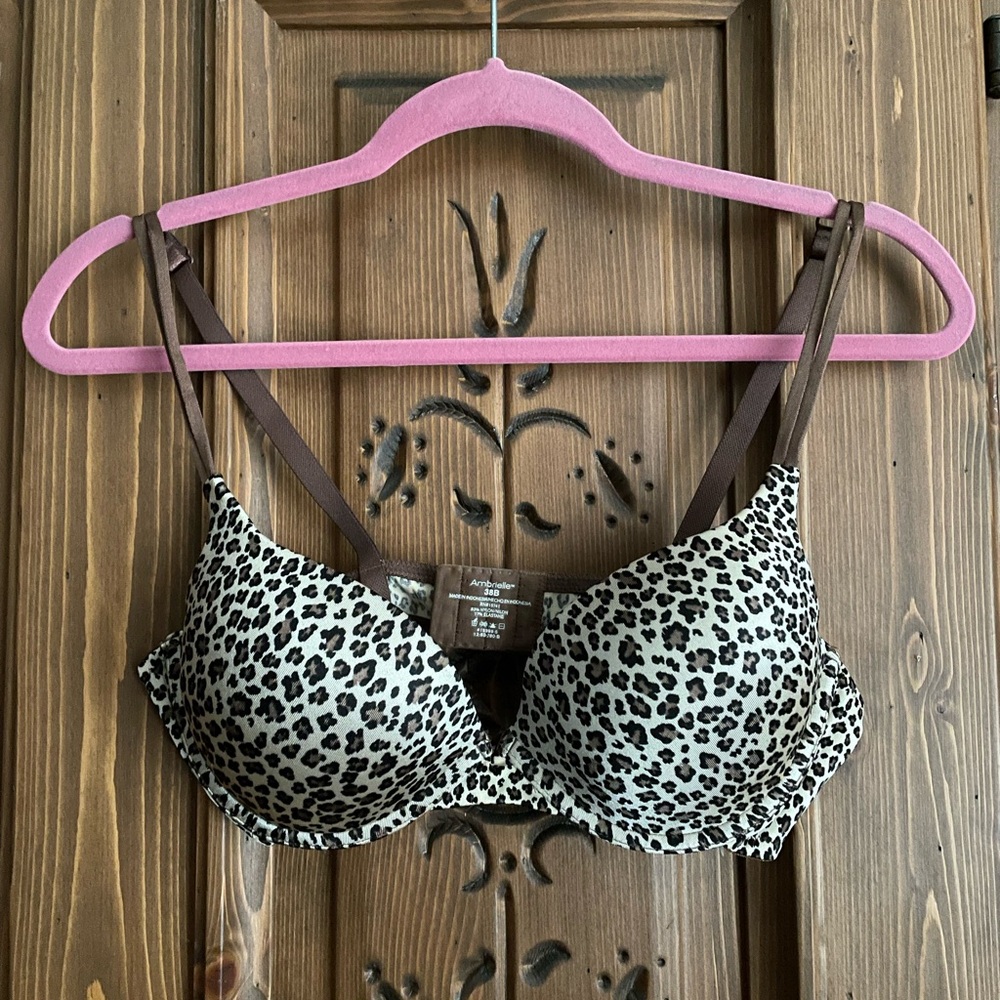 Leopard Print Women's Bra (Size 38B)
